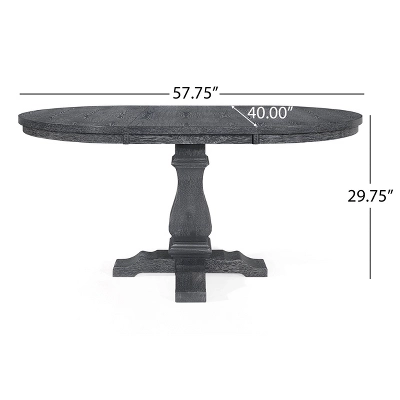 5pc Maria French Country Wood Expandable Dining Set Gray/Black - Christopher Knight Home 10 5pc Maria French Country Wood Expandable Dining Set Gray/Black - Christopher Knight Home - Image 10