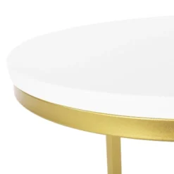 Ingersol Modern Glam C Shaped End Table White/Gold - Christopher Knight Home -FurniVerse Store GUEST 4581c9a4 1db8 4855 84dd 5d7206ba50e5