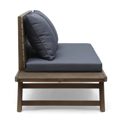 Christopher Knight Home Sedona Outdoor Acacia Wood Loveseat With Cushions 3 Christopher Knight Home Sedona Outdoor Acacia Wood Loveseat With Cushions - Image 3