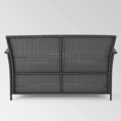 St. Lucia Wicker Loveseat - Gray - Christopher Knight Home 1 St. Lucia Wicker Loveseat - Gray - Christopher Knight Home