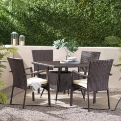 Christopher Knight Home Campbell Outdoor Wicker 5 Piece Dining Set With Cushion 21 Christopher Knight Home Campbell Outdoor Wicker 5 Piece Dining Set With Cushion -FurniVerse Store GUEST 48473555 7e88 4fd5 8286 f468b10beb1a