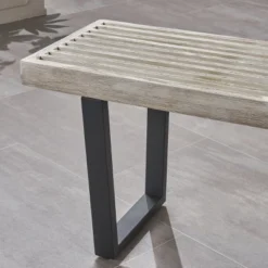 Christopher Knight Home Fresno Outdoor Acacia Wood And Iron Dining Bench -FurniVerse Store GUEST 488fd867 6350 4a9f 893e 7fba651e146f