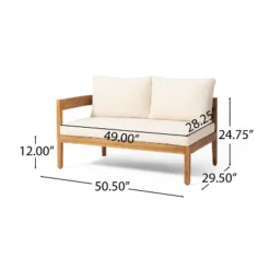 Christopher Knight Home 4pc Brooklyn Teak Outdoor Sectional Chat Set With Cushions Beige 29 Christopher Knight Home 4pc Brooklyn Teak Outdoor Sectional Chat Set With Cushions Beige -FurniVerse Store GUEST 496fdd61 7c77 4d52 81e0 0b75076df090