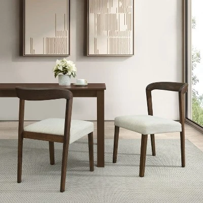 Christopher Knight Home Sonore Contemporary Rubberwood Upholstered Dining Chairs With Curved Open Back (Set Of 2) 10 Christopher Knight Home Sonore Contemporary Rubberwood Upholstered Dining Chairs With Curved Open Back (Set Of 2) - Image 10