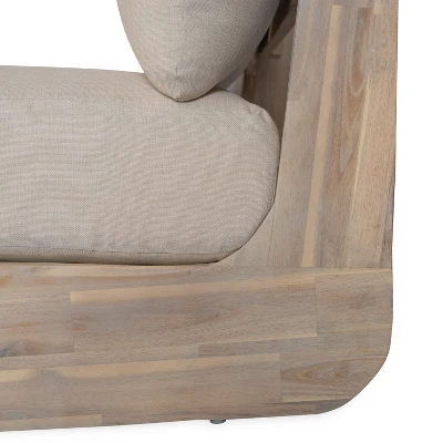 Christopher Knight Home Ryneth 69'' Mid-Century Modern Outdoor Acacia Wood 3-Seater Sofa With Thick Cushion 7 Christopher Knight Home Ryneth 69'' Mid-Century Modern Outdoor Acacia Wood 3-Seater Sofa With Thick Cushion - Image 7