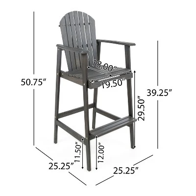 Christopher Knight Home Malibu Outdoor Acacia Wood 29.5 Inch Adirondack Barstools (Set Of 4) 2 Christopher Knight Home Malibu Outdoor Acacia Wood 29.5 Inch Adirondack Barstools (Set Of 4) - Image 2