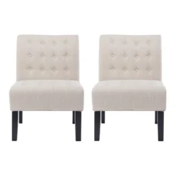 Set Of 2 Lewis Contemporary Fabric Tufted Slipper Chairs - Christopher Knight Home -FurniVerse Store GUEST 4edfd097 4620 4e1a 9d28 d29558870549
