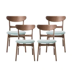 Christopher Knight Home Isador Mid Century Modern Upholstered Rubberwood Dining Chairs (Set Of 4) -FurniVerse Store GUEST 4f27128f 46a9 405e 9874 c7444e7552e1