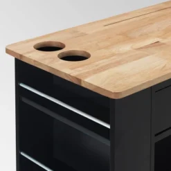 Cato Kitchen Cart Black - Christopher Knight Home -FurniVerse Store GUEST 4f99a31b 8092 4277 9573 8d939f925bb1