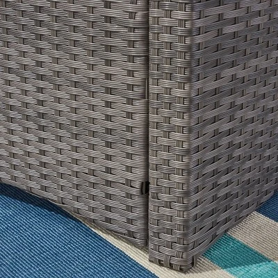 Sanger Wicker Sofa - Gray/Beige - Christopher Knight Home 3 Sanger Wicker Sofa - Gray/Beige - Christopher Knight Home - Image 3