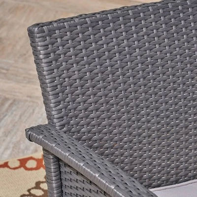St. Lucia Wicker Loveseat - Gray - Christopher Knight Home 2 St. Lucia Wicker Loveseat - Gray - Christopher Knight Home - Image 2