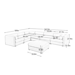 Christopher Knight Home Morley Modern 6-Seats Chenille Upholstered Storage L-Shape Sectional Sofa With Ottoman -FurniVerse Store GUEST 50466327 6b8e 429c ba7c e465201d9210