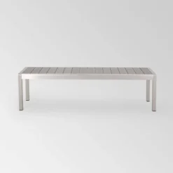 Cape Coral Aluminum Modern Dining Bench - Christopher Knight Home -FurniVerse Store GUEST 508a5900 8a66 4577 a253 1b4e1e2e171a