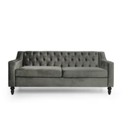 Knouff Modern Glam Tufted Velvet 3 Seater Sofa - Christopher Knight Home -FurniVerse Store GUEST 50cc4edd 83fc 4087 921c 1dc7b1f0fba7