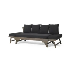 Christopher Knight Home Lana Patio Acacia Convertible 3 Seater Daybed Sofa With Foldable Arm And 4 Pillows -FurniVerse Store GUEST 515f32a6 1ef4 46f6 aaa2 67a1a46a54db