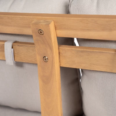 Christopher Knight Home Shane 50" Rustic Outdoor Acacia Wood Loveseat With Water-Resistant Cushion 8 Christopher Knight Home Shane 50" Rustic Outdoor Acacia Wood Loveseat With Water-Resistant Cushion - Image 8