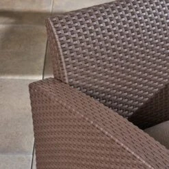 Bedrock 3pc Faux Wicker Chat Set With Fire Pit - Brown/Beige - Christopher Knight Home -FurniVerse Store GUEST 536d4507 3d82 4ac3 a67a 8fc6c87797fb