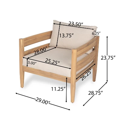 Christopher Knight Home Fritz Outdoor Rustic Upholstered Club Chair With Slat Paneling (Set Of 2) 2 Christopher Knight Home Fritz Outdoor Rustic Upholstered Club Chair With Slat Paneling (Set Of 2) - Image 2