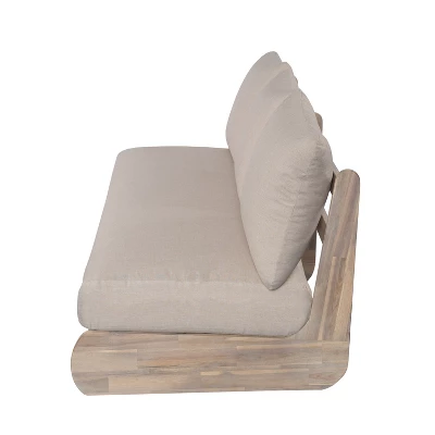 Christopher Knight Home Ryneth 69'' Mid-Century Modern Outdoor Acacia Wood 3-Seater Sofa With Thick Cushion 4 Christopher Knight Home Ryneth 69'' Mid-Century Modern Outdoor Acacia Wood 3-Seater Sofa With Thick Cushion - Image 4