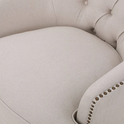 Tafton Club Chair And Ottoman - Natural - Christopher Knight Home 5 Tafton Club Chair And Ottoman - Natural - Christopher Knight Home - Image 5