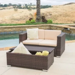 Murano 4pc Wicker Patio Sofa Set - Brown - Christopher Knight Home -FurniVerse Store GUEST 5645d5d8 da48 4e09 b605 aa3ba597a459