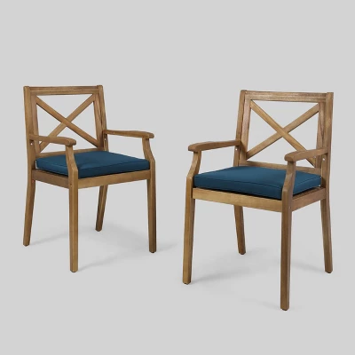 Perla 2pk Acacia Wood Patio Dining Chair - Christopher Knight Home 5 Perla 2pk Acacia Wood Patio Dining Chair - Christopher Knight Home - Image 5