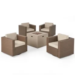 Christopher Knight Home Puerta Outdoor Wicker 5 Piece Swivel Club Chair And Fire Pit Set With Cushions 19 Christopher Knight Home Puerta Outdoor Wicker 5 Piece Swivel Club Chair And Fire Pit Set With Cushions -FurniVerse Store GUEST 56ed58c5 e2b2 43b1 b6ed 32e64e93aad4