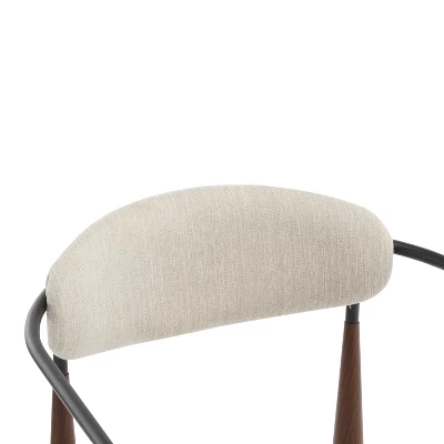 Christopher Knight Home Jaromir Modern Upholstered Iron Dining Chairs With Curved Open Back (Set Of 2) 5 Christopher Knight Home Jaromir Modern Upholstered Iron Dining Chairs With Curved Open Back (Set Of 2) - Image 5