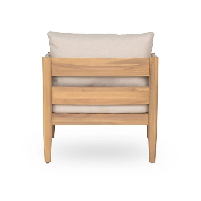 Christopher Knight Home Fritz Outdoor Rustic Upholstered Club Chair With Slat Paneling (Set Of 2) 4 Christopher Knight Home Fritz Outdoor Rustic Upholstered Club Chair With Slat Paneling (Set Of 2) - Image 4