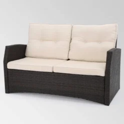 Sanger 5pc Wicker Chat Set - Dark Brown - Christopher Knight Home -FurniVerse Store GUEST 59802543 6b3f 49b5 928f 1b09763a7ff1