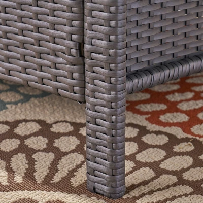 St. Lucia Wicker Loveseat - Gray - Christopher Knight Home 4 St. Lucia Wicker Loveseat - Gray - Christopher Knight Home - Image 4