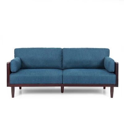 Sofia Mid-Century Modern Upholstered 3 Seater Sofa - Christopher Knight Home 12 Sofia Mid-Century Modern Upholstered 3 Seater Sofa - Christopher Knight Home - Image 12
