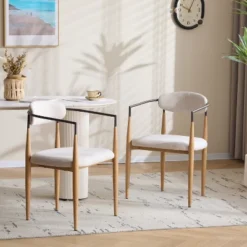 Christopher Knight Home Jaromir Modern Upholstered Iron Dining Chairs With Curved Open Back (Set Of 2) 19 Christopher Knight Home Jaromir Modern Upholstered Iron Dining Chairs With Curved Open Back (Set Of 2) -FurniVerse Store GUEST 59f0f01c 74b7 45c3 a6ae 9c3b0b9f39a3