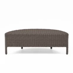 Christopher Knight Home Newton Wicker Outdoor Half-Round Coffee Table Dark Brown -FurniVerse Store GUEST 5b015510 df3f 4e78 9186 234d2c11481a