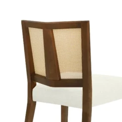 Christopher Knight Home Hassan Rubberwood Upholstered Dining Chairs With Cane Webbing(Set Of 2) -FurniVerse Store GUEST 5b7842b7 a462 49fc ad2e b47574ff3739