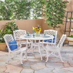 Christopher Knight Home Sarasota 5-Piece Cast Aluminum Outdoor Dining Set With Floral Scroll Design 17 Christopher Knight Home Sarasota 5-Piece Cast Aluminum Outdoor Dining Set With Floral Scroll Design -FurniVerse Store GUEST 5d7ec024 9691 4ad2 9c16 10d8f426f74c