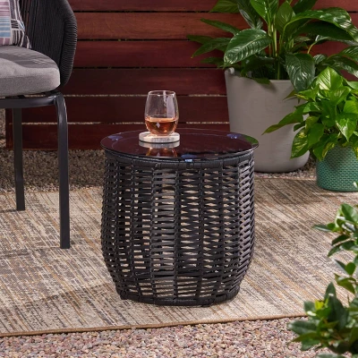 Boynton Wicker Side Table - Christopher Knight Home 1 Boynton Wicker Side Table - Christopher Knight Home