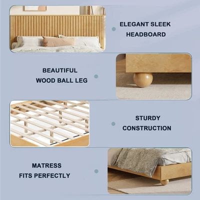 Christopher Knight Home Elion Farmhouse Wooden Bed With Reeded Headboard 4 Christopher Knight Home Elion Farmhouse Wooden Bed With Reeded Headboard - Image 4