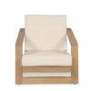 Christopher Knight Home Bennion Modern Acacia Wood Outdoor Accent Chair With Deep Seating