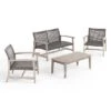 Christopher Knight Home Hampton Outdoor Wicker And Acacia Wood 4 Seater Chat Set