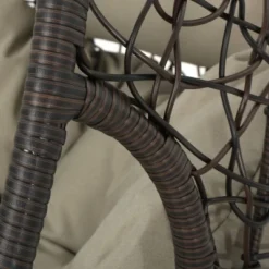 Kyle Indoor/Outdoor Hanging Basket Chair - Brown/Khaki - Christopher Knight Home -FurniVerse Store GUEST 61ec3efa 0dee 4a8a b768 3c01d65d12a1