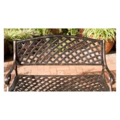 Cozumel Cast Aluminum Patio Bench - Antique Copper - Christopher Knight Home -FurniVerse Store GUEST 62078412 91a5 440e 8a33 d149d63df30c