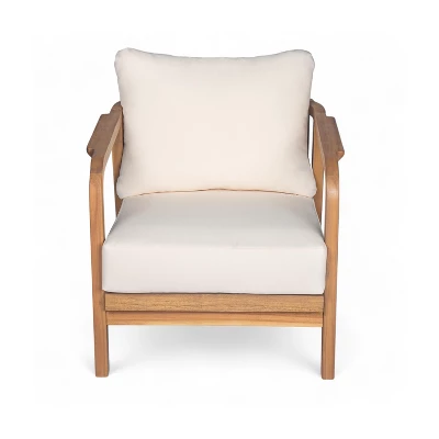 Christopher Knight Home Ivana Patio Woven Rope Acacia Wood Club Chair With Deep Cushions 1 Christopher Knight Home Ivana Patio Woven Rope Acacia Wood Club Chair With Deep Cushions