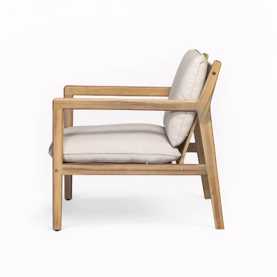 Christopher Knight Home Vanda Patio 6 Pieces Acacia Wood Open Slat Seating Set With Cushions 6 Christopher Knight Home Vanda Patio 6 Pieces Acacia Wood Open Slat Seating Set With Cushions - Image 6