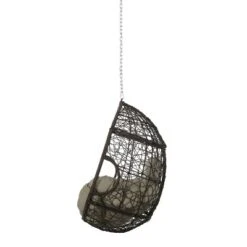 Castaic Indoor/Outdoor Wicker Hanging Chair With 8' Chain - Brown/Khaki - Christopher Knight Home -FurniVerse Store GUEST 6579027d d33b 406b 8450 06b5cfa0efd4