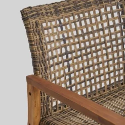 Breakwater 5pc Wood & Wicker Patio Chat Set With Fire Pit - Natural/Gray/Brown - Christopher Knight Home -FurniVerse Store GUEST 66231694 51a9 42ba b5ab f57434cdec1c