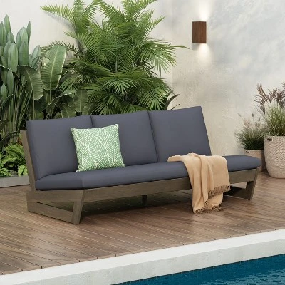 Christopher Knight Home Mistvale 67" Modern Acacia Wood Outdoor Sofa With Cushions 8 Christopher Knight Home Mistvale 67" Modern Acacia Wood Outdoor Sofa With Cushions - Image 8