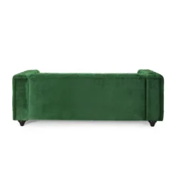 Sagewood Contemporary Velvet Tufted 3 Seater Sofa Emerald/Espresso - Christopher Knight Home -FurniVerse Store GUEST 66b05e50 6e19 473d 937a 8e9877762483