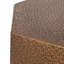 Pamsha Modern Hammered Iron Geometric Brushed Antique Side Table Bronze - Christopher Knight Home -FurniVerse Store GUEST 66d6592e 6dcc 4b51 bb2a 2e0182845e6e