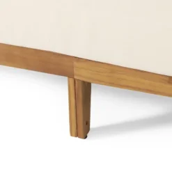 Burchett Outdoor Acacia Wood/Wicker Round 3 Seater Sofa With Cushions - Christopher Knight Home: Weather-Resistant Patio Furniture